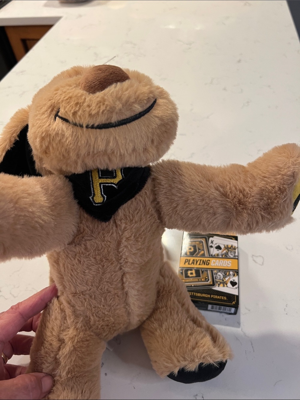 Tan Plush Dog Toy with Black Bandana - Soft Chewable Pal